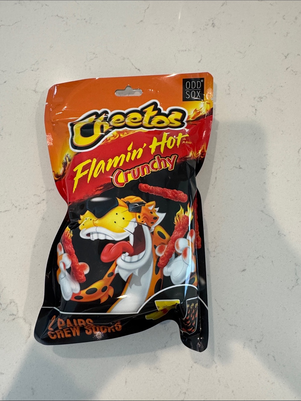 Odd Sox Cheetos Flamin' Hot Crew Socks - Red & Black